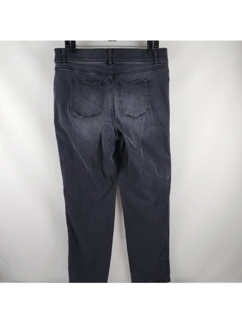 SPANX Jeans Womens XL Straight Leg Vintage Black High Rise Denim 20355T